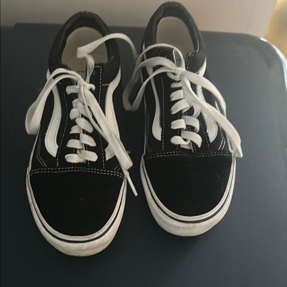 Black and White Van Sneakers - only worn 3 times